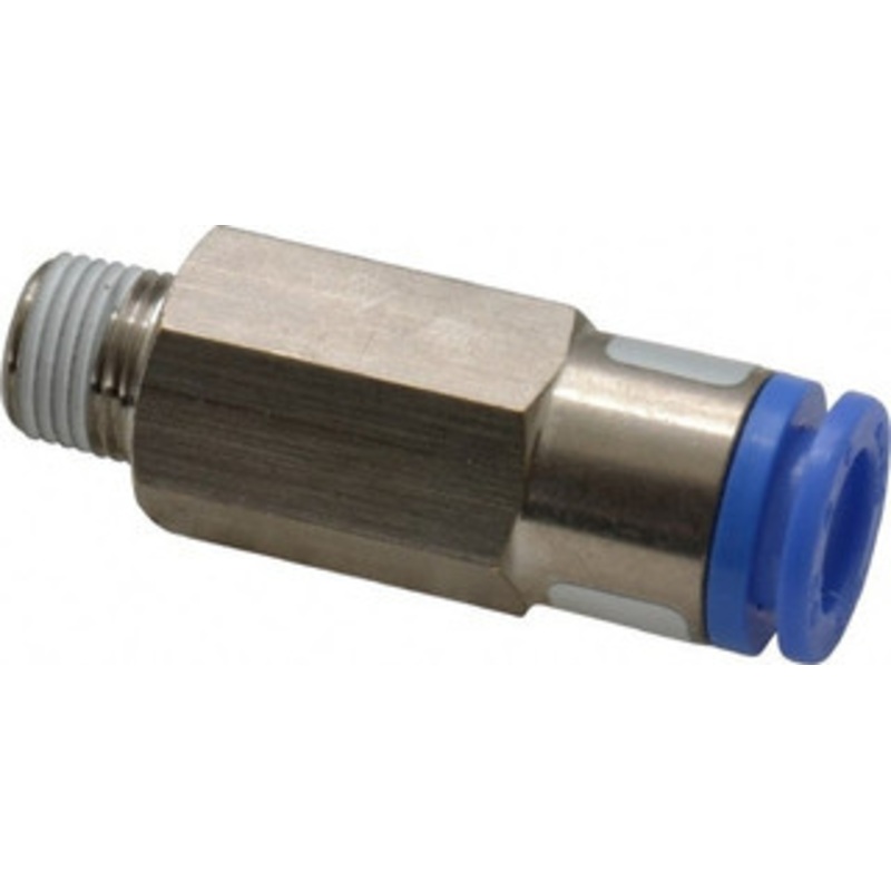 SMC Pneumatics 8mm OD, R(PT) 1/8 Thread, Brass/Polybutylene Push-to-Connect Male Connector 145 Max psi KCH08-01S – 09041971