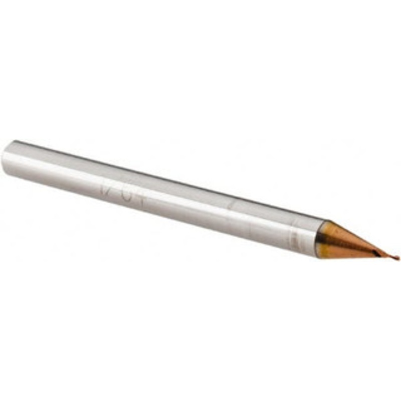 Accupro 1/64, 1/32 LOC, 1/8 Shank Diam, 1-1/2 OAL, 2 Flute, Solid Carbide Square End Mill Single End, TiCN Finish, Spiral Flute, 30 Helix, Centercutting, Right Hand Cut, Right Hand Flute 12178734 – 36099711