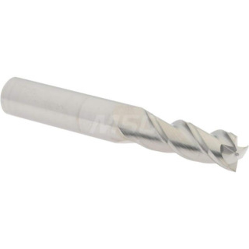 Accupro 21/64, 7/8 LOC, 3/8 Shank Diam, 2-1/2 OAL, 3 Flute, Solid Carbide Square End Mill Single End, Uncoated, Spiral Flute, 40 Helix, Centercutting, Right Hand Cut, Right Hand Flute 12182004 – 09653643