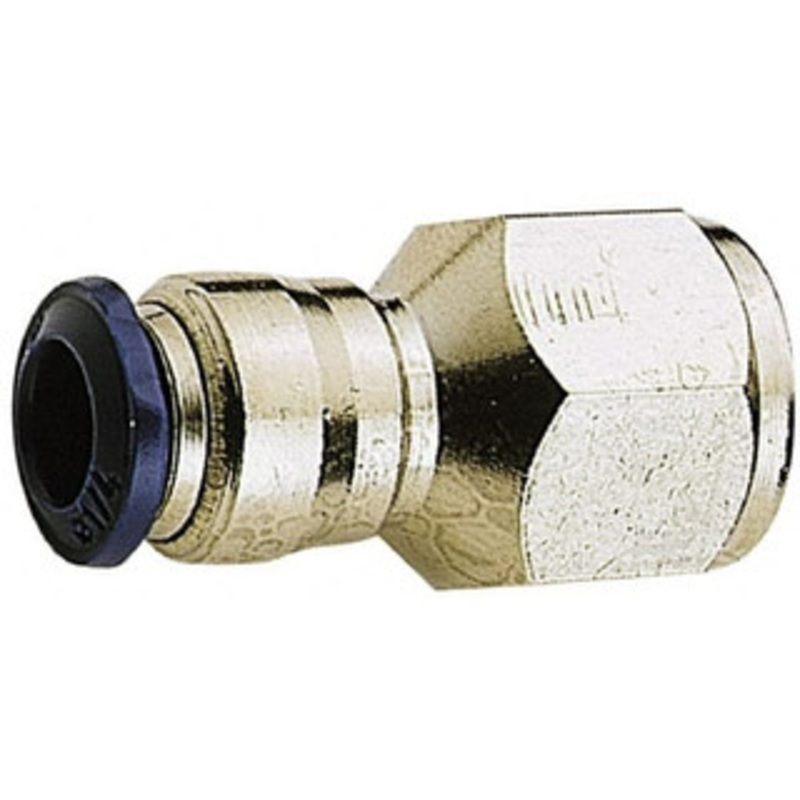 Aignep USA 3/8 Outside Diam, 3/8 NPTF, Nickel Plated Brass Push-to-Connect Female Connector 250 Max psi, Tube to Female NPT Connection, Buna O-Ring 88030-06-06 – 82900846