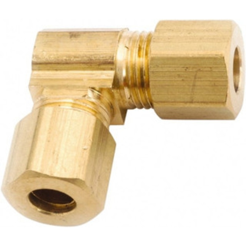 Anderson Metals 3/16 Tube OD x 3/8-24 Thread Brass Compression Tube Union Elbow Comp x Comp Ends, 400 Max psi 750065-03 – 55507826