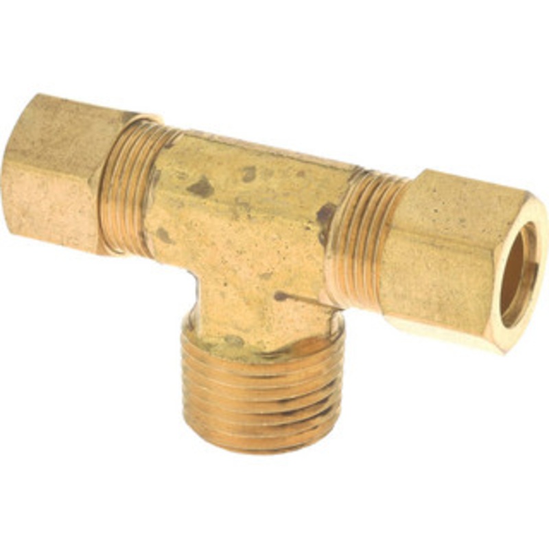 CerroBrass 1/2 Tube OD x 1/2 Thread Brass Compression Tube Male Branch Tee Comp x Comp x MNPT Ends P-72A-8D – 36984052