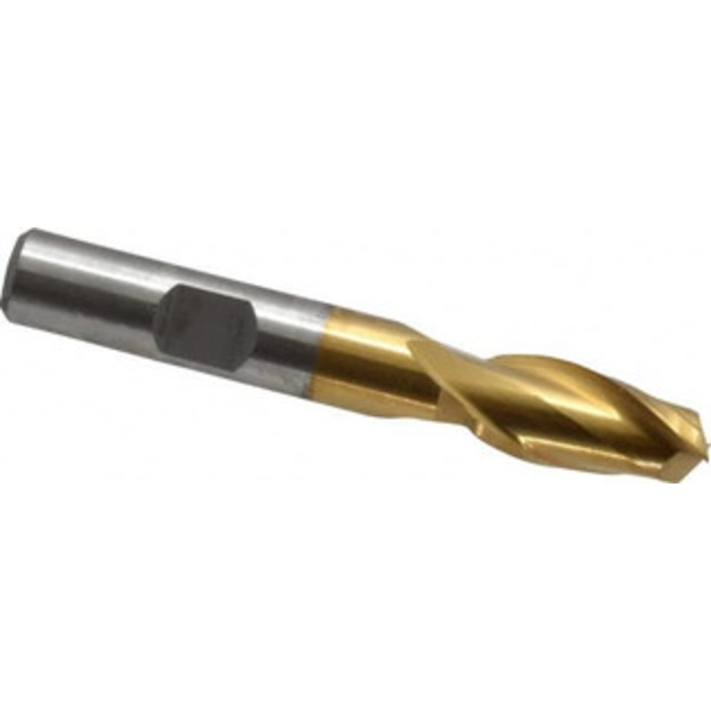 Cleveland 13/32, 13/16 LOC, 3/8 Shank Diam, 2-11/16 OAL, 2 Flute, High Speed Steel Square End Mill Single End, TiN Finish, Spiral Flute, 30 Helix, Centercutting, Right Hand Cut, Right Hand Flute, Series HG-2 C33766 – 87395513