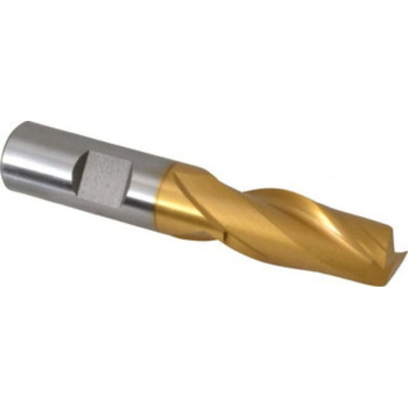 Hertel 5/8, 1-5/16 LOC, 5/8 Shank Diam, 3-7/16 OAL, 2 Flute, Cobalt Square End Mill Single End, TiN Finish, Centercutting E4030040 – 41114786