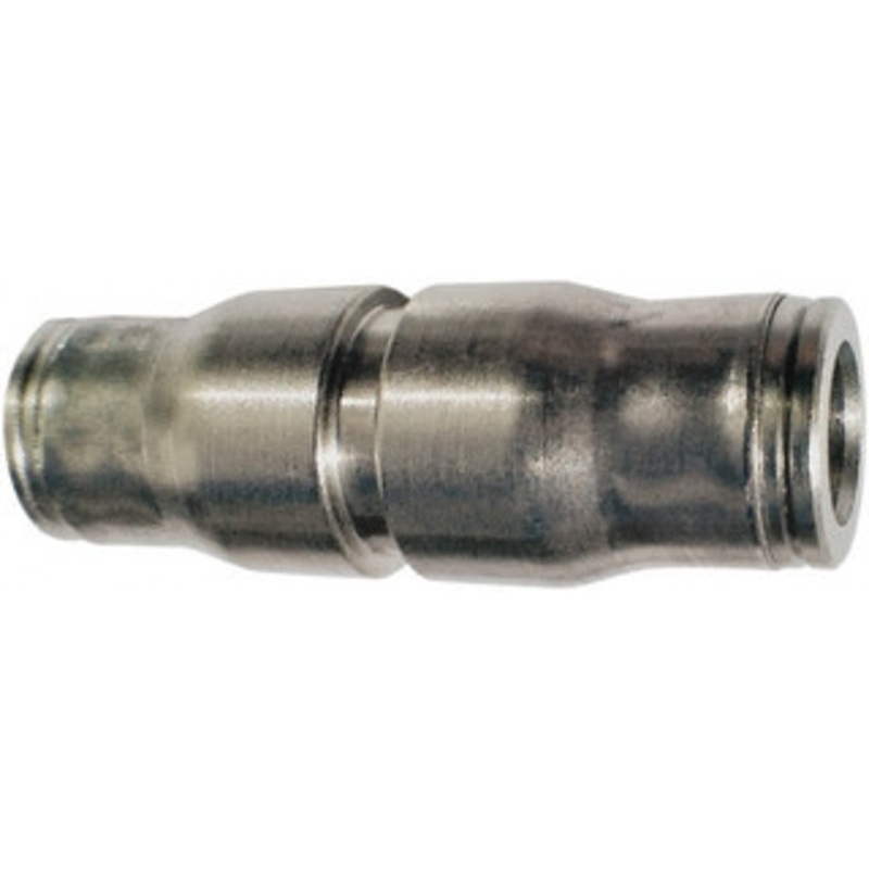 Legris 12mm Outside Diam, Nickel Plated Brass Push-to-Connect Tube Union 435 Max psi, Tube to Tube Connection, FKM O-Ring 3606 12 00 – 68967371