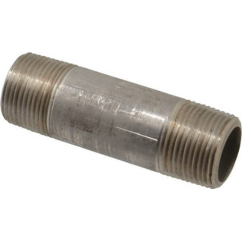 Merit Brass 1 x 4 304/304L Stainless Steel Pipe Nipple Seamless, Threaded, Schedule 80 4516-400 – 74618497