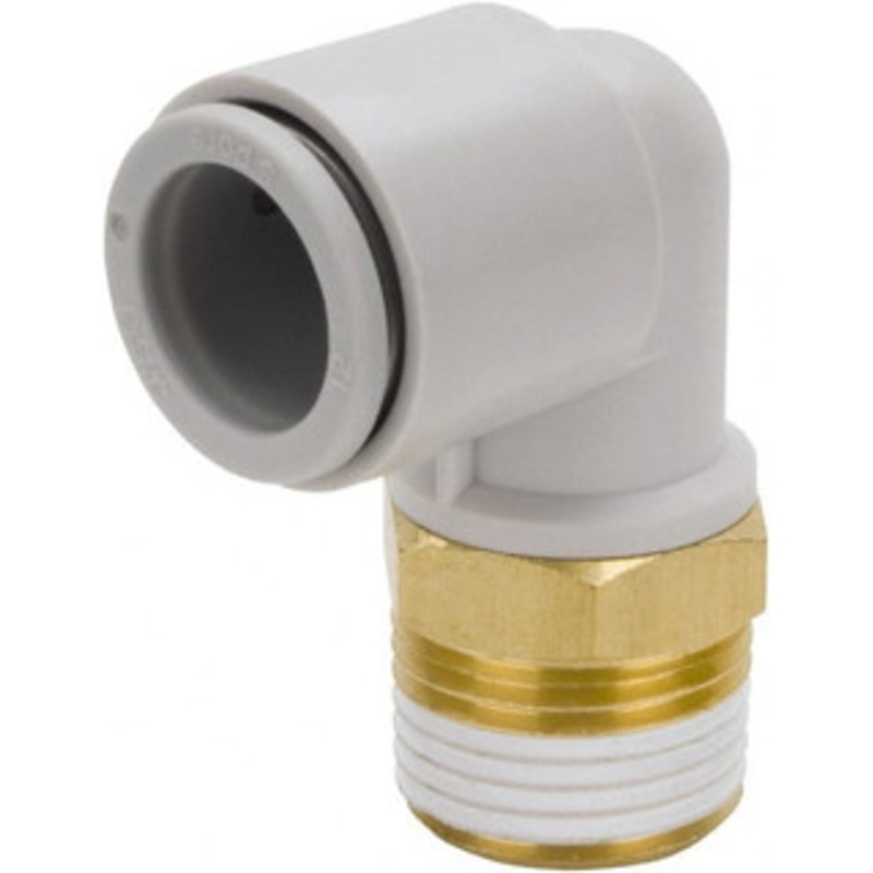SMC Pneumatics 8mm Outside Diam, 3/8 BSPT, Brass/Polybutylene Push-to-Connect Tube Male Elbow 145 Max psi KQ2L08-03AS – 51437663