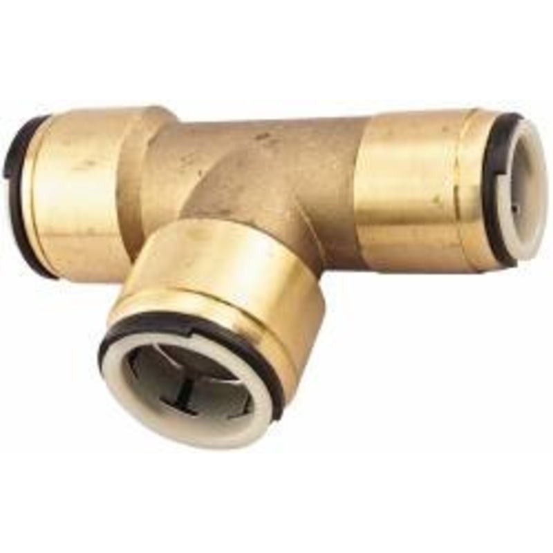 Watts 1 x 3/4 x 1 Outside Diam, Brass Push-to-Connect Tube Union Tee 250 Max psi, Tube to Tube Connection, EPDM O-Ring 0652033 – 02862761
