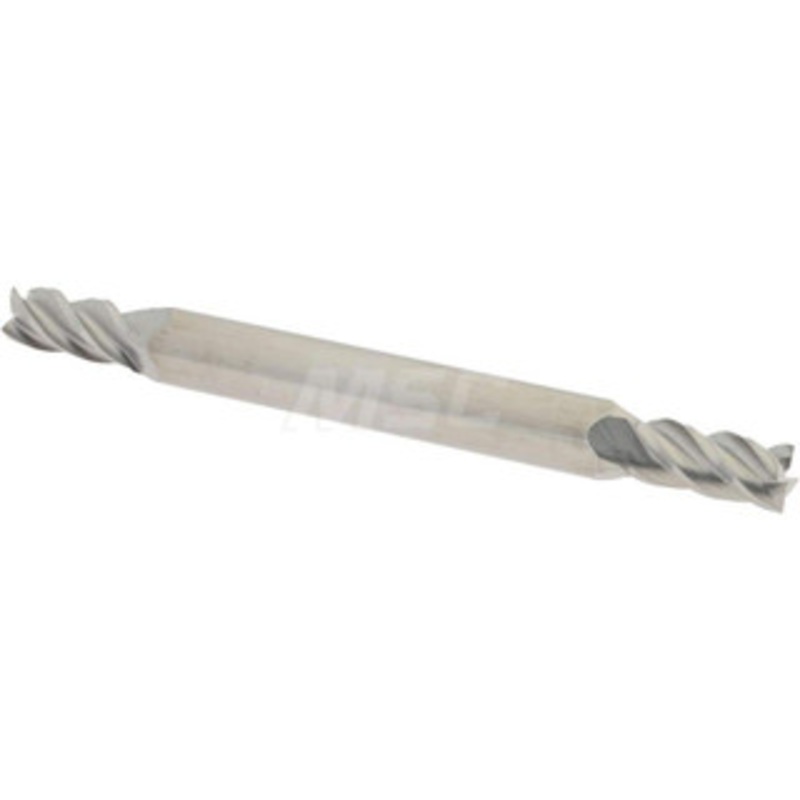 Accupro 5/32, 5/16 LOC, 3/16 Shank Diam, 2 OAL, 4 Flute, Solid Carbide Square End Mill Double End, Uncoated, Spiral Flute, 40 Helix, Centercutting, Right Hand Cut, Right Hand Flute 12185185 – 07764202