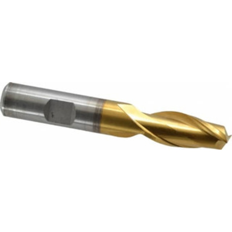 Cleveland 1/2, 1 LOC, 1/2 Shank Diam, 3-1/4 OAL, 2 Flute, High Speed Steel Square End Mill Single End, TiN Finish, Spiral Flute, 30 Helix, Centercutting, Right Hand Cut, Right Hand Flute, Series HG-2 C41555 – 87395190