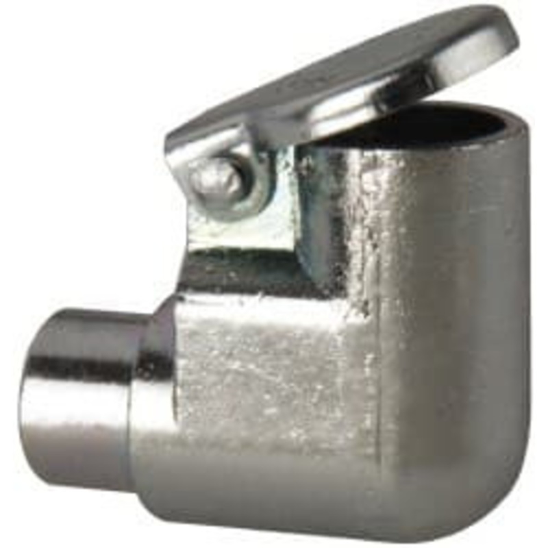 Gits Mfg Die Cast Zinc, Zinc Plated, Plain Drive One Piece, Elbow Oil Hole Cover 0.315-0.317 Drive Diam, 5/16 Drive-In Hole Diam, 1/4 Drive Length, 25/32 Overall Height 01230 – 03242880