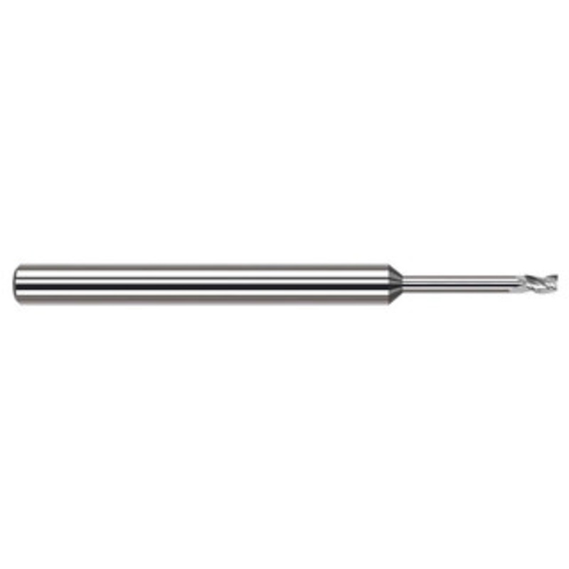 Harvey Tool 1/32, 3/64 LOC, 1/8 Shank Diam, 2-1/2 OAL, 3 Flute Solid Carbide Square End Mill Single End, Uncoated, 30 Helix, Centercutting, RH Flute, RH Cut 34631 – 77317048