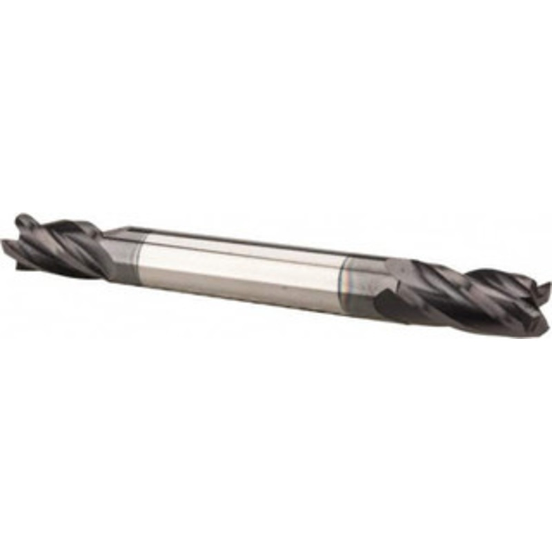 Hertel 1/4, 1/2 LOC, 1/4 Shank Diam, 2-1/2 OAL, 4 Flute, Solid Carbide Square End Mill Double End, AlTiN Finish, 30 Helix, Centercutting, Right Hand Cut 750241 – 59910976