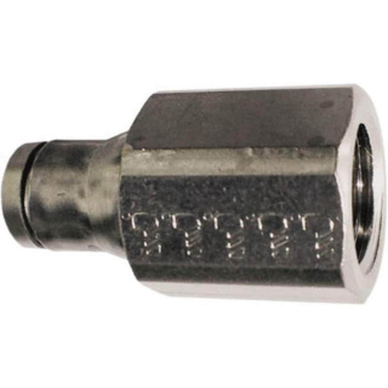 Legris 4mm Outside Diam, 1/4 BSPP, Nickel Plated Brass Push-to-Connect Tube Female Connector 435 Max psi, Tube to Female BSPP Connection, FKM O-Ring 3614 04 13 – 68966365