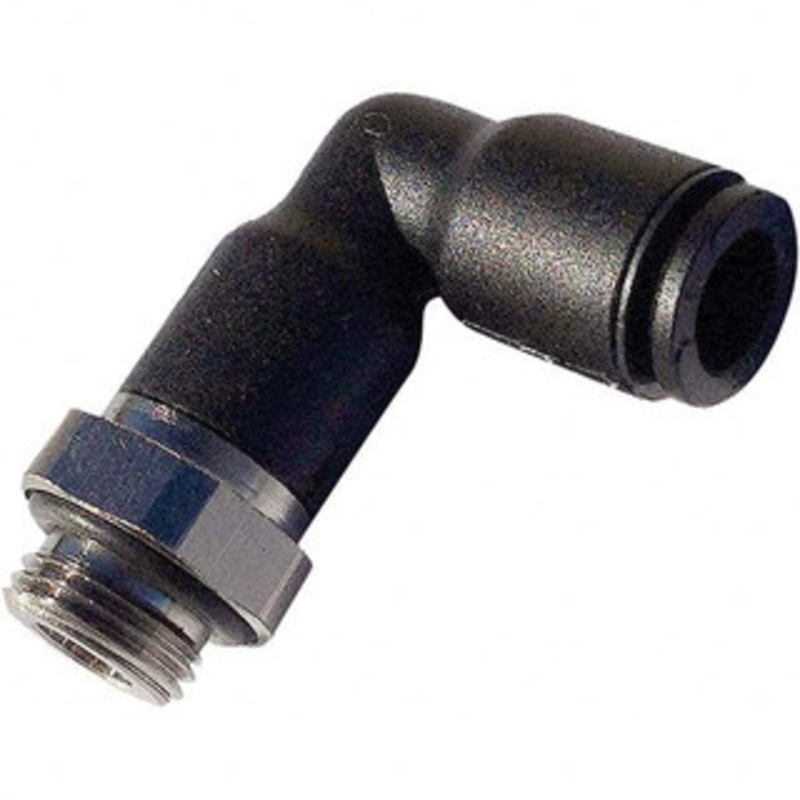 Legris Plastic Push-To-Connect Tube Fittings, Type: Extended Male Elbow, Tube Outside Diameter (mm): 12, Maximum Working Pressure (psi): 290.00, Glass Reinforced Nylon/Nickel Plated Brass, Thread Size: 0.25, Thread Type: BSPP 3169 12 13 – 20102935