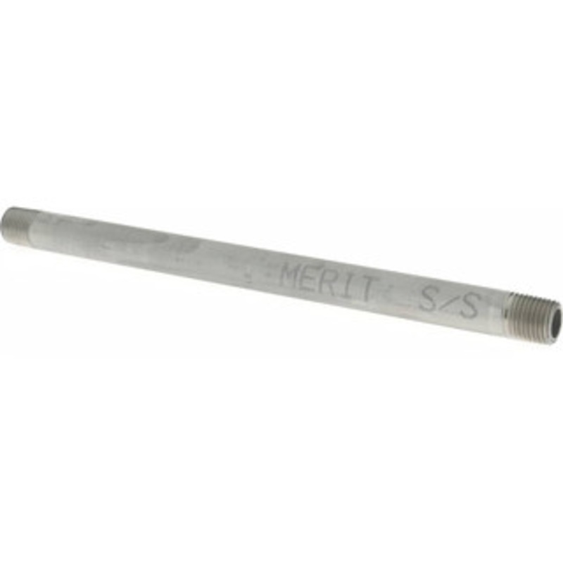Merit Brass 1/4 x 8 304/304L Stainless Steel Pipe Nipple Welded, Threaded, Schedule 40 4004-800 – 36903292