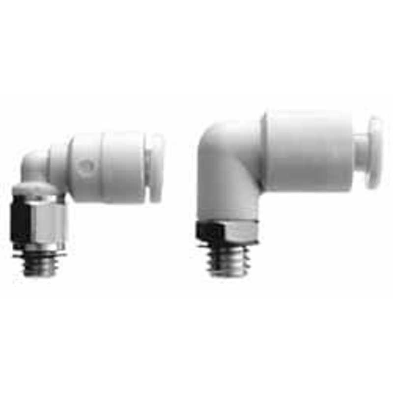 SMC Pneumatics 1/2 OD, 1/2 Universal, Brass/Polybutylene Push-to-Connect Male Elbow 145 Max psi, White KQ2L13-U04A – 04411062