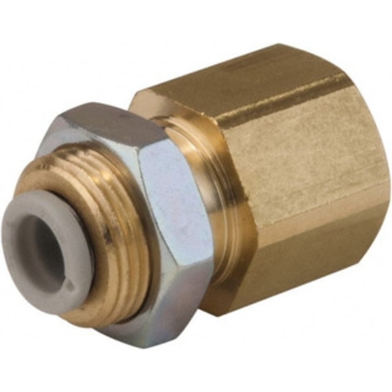 SMC Pneumatics 3.2mm OD, 1/4 BSPT, Brass/Polybutylene Push-to-Connect Female Bulkhead 145 Max psi KQ2E23-02A – 51434082