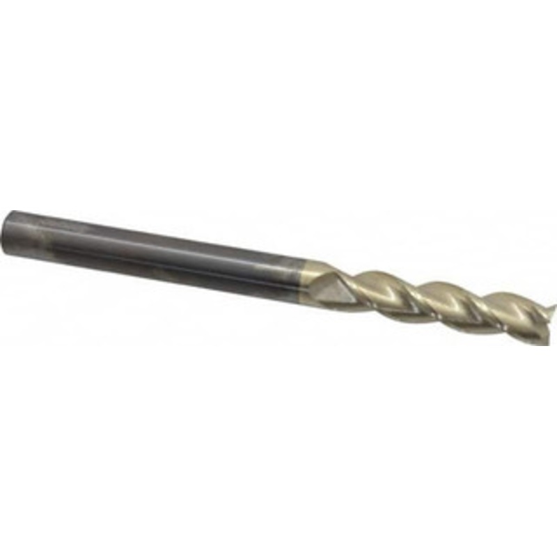 Accupro 1/2, 2-1/4 LOC, 1/2 Shank Diam, 6 OAL, 3 Flute, Solid Carbide Square End Mill Single End, ZrN Finish, Spiral Flute, 37 Helix, Centercutting, Right Hand Cut, Right Hand Flute 35050036C5 – 65250227