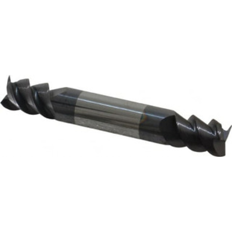 Accupro 3/8, 1/2 LOC, 3/8 Shank Diam, 2-1/2 OAL, 3 Flute, Solid Carbide Square End Mill Double End, AlTiN Finish, Spiral Flute, 60 Helix, Centercutting, Right Hand Cut, Right Hand Flute 12177760 – 00592972