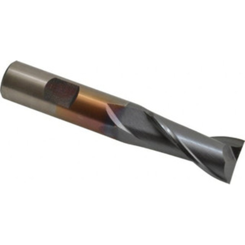 Cleveland 11/16, 1-5/16 LOC, 5/8 Shank Diam, 3-1/4 OAL, 2 Flute, High Speed Steel Square End Mill Single End, TiCN Finish, Spiral Flute, 30 Helix, Centercutting, Right Hand Cut, Right Hand Flute, Series HG-2 C33838 – 87394359