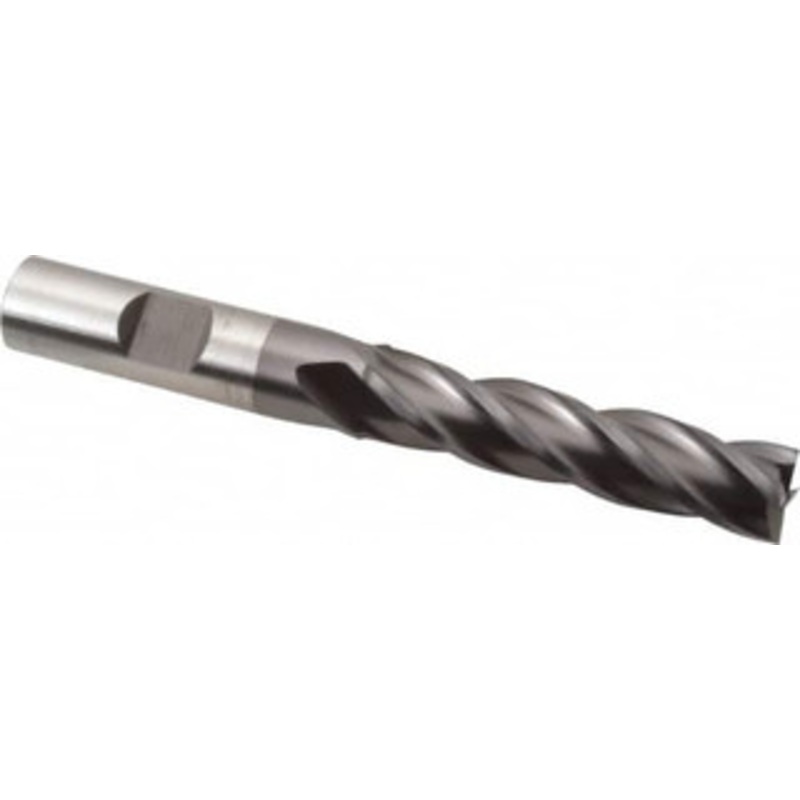 Cleveland 15/32, 2 LOC, 1/2 Shank Diam, 4 OAL, 4 Flute, High Speed Steel Square End Mill Single End, TiCN Finish, Spiral Flute, 30 Helix, Centercutting, Right Hand Cut, Right Hand Flute, Series HG-4C C33415 – 87415832