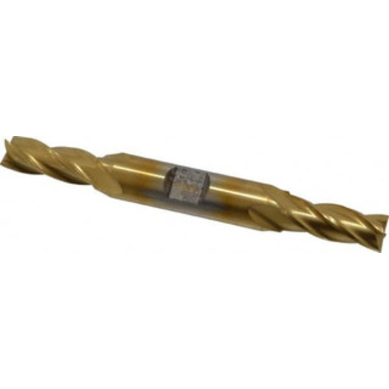 Cleveland 25/64, 1 LOC, 1/2 Shank Diam, 4-1/2 OAL, 4 Flute, High Speed Steel Square End Mill Double End, TiN Finish, Spiral Flute, 30 Helix, Centercutting, Right Hand Cut, Right Hand Flute, Series HD-4C C33076 – 87408993