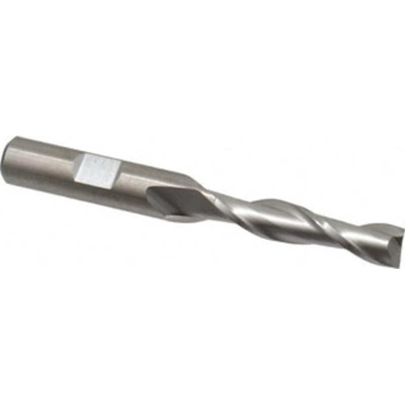 Cleveland 5/16, 1-3/8 LOC, 3/8 Shank Diam, 3-1/8 OAL, 2 Flute, High Speed Steel Square End Mill Single End, Uncoated, Spiral Flute, 30 Helix, Centercutting, Right Hand Cut, Right Hand Flute, Series HG-2 C39068 – 87402350