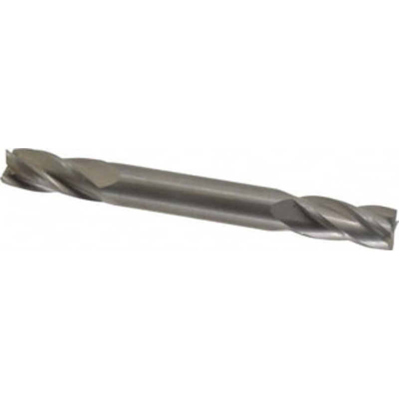 Hertel 3/8, 3/4 LOC, 3/8 Shank Diam, 3-1/2 OAL, 4 Flute, Solid Carbide Square End Mill Double End, Uncoated, 30 Helix, Centercutting 750066 – 59909051