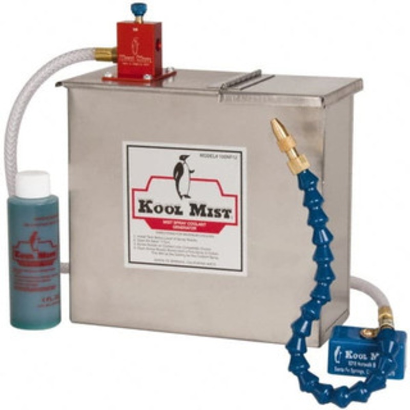 Kool Mist 1 Outlet, 3 Gal Tank Capacity, Stainless Steel Tank Mist Coolant System 4 ft. Coolant Line Length, 18 Hose Length, 5/16 Nozzle Diam 350NF18 – 09421249