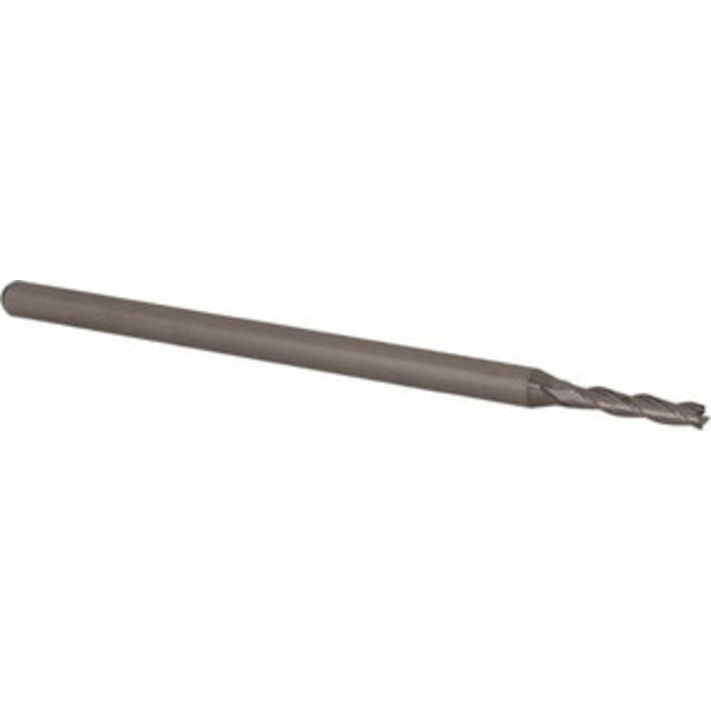 Accupro 0.08, 0.406 LOC, 1/8 Shank Diam, 2-1/2 OAL, 3 Flute, Solid Carbide Square End Mill Single End, Uncoated, Spiral Flute, 30 Helix, Centercutting, Right Hand Cut, Right Hand Flute, Series Miniature AP62775077 – 62775077