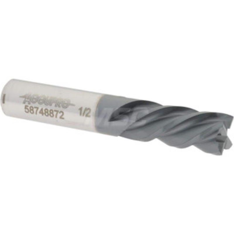 Accupro 1/2, 1 LOC, 1/2 Shank Diam, 3 OAL, 4 Flute, Solid Carbide Square End Mill Single End, AlTiN Finish, Spiral Flute, 40 Helix, Centercutting, Right Hand Cut, Left Hand Flute 12176979 – 58748872