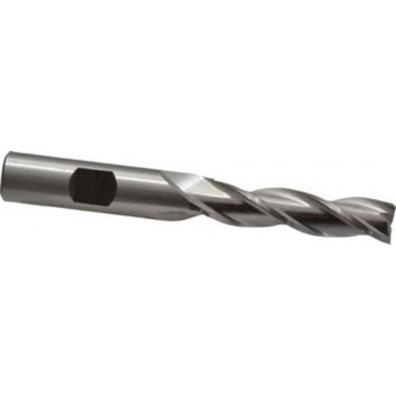 Cleveland 7/16, 1-3/4 LOC, 1/2 Shank Diam, 3-1/4 OAL, 3 Flute, High Speed Steel Square End Mill Single End, Uncoated, Spiral Flute, 30 Helix, Centercutting, Right Hand Cut, Right Hand Flute, Series HG-3 C39739 – 87412656