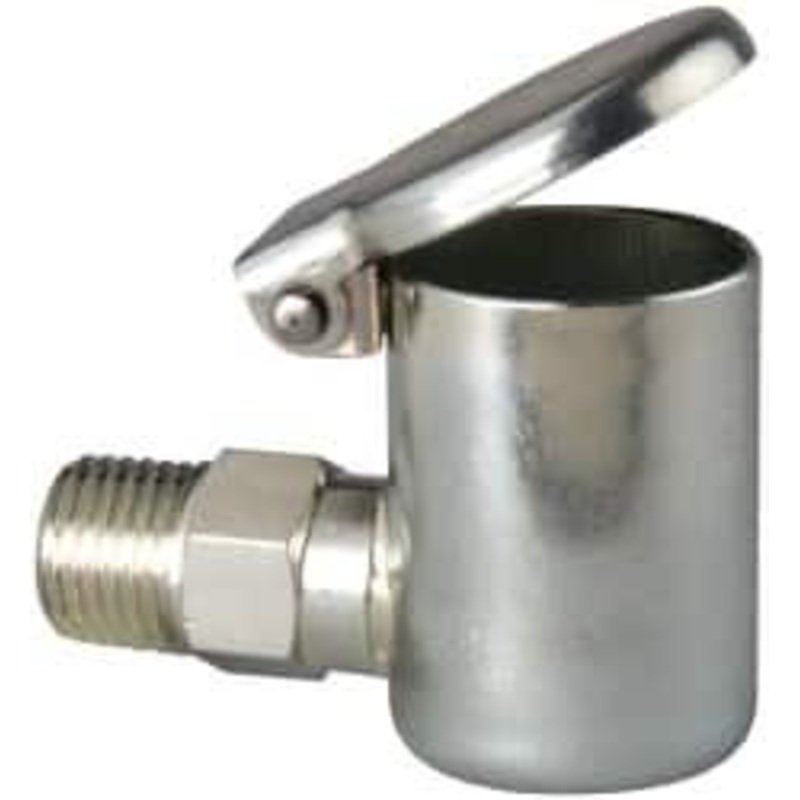 Gits Mfg 1/4-18 Thread, Steel, Zinc Plated, Threaded One Piece, Elbow Oil Hole Cover 2-1/2 Drive Diam, 7/16 Drive Length, 1-7/16 Overall Height, 7/16 Thread Length, NPT Thread 00804 – 03242948