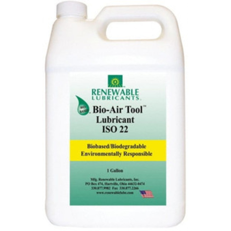 Renewable Lubricants 1 Gal Bottle, ISO 22, Air Tool Oil -40F to 420, 22.4 Viscosity (cSt) at 40C, 4.9 Viscosity (cSt) at 100C, Series Bio-Air 83103 – 40731911