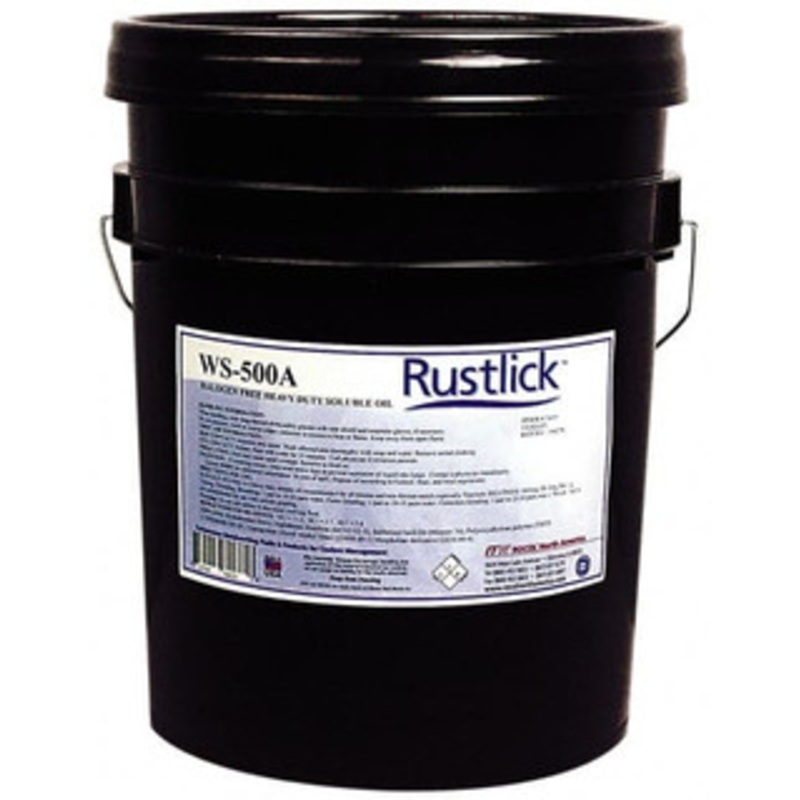 Rustlick WS-500A 5 Gal Pail Cutting & Grinding Fluid Water Soluble, For Use on Brass, Copper, Ferrous Metals, Titanium 74055 – 00269373
