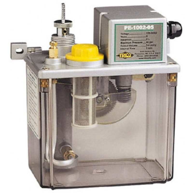 Trico 2 L Reservoir Capacity, 3 – 6 cm Output per Cycle, 3 – 6 cm Output per Hour, Electric Central Lubrication System 60 Min Interval Between Cycles, 130mm Wide x 225mm High, 110 Volts, Oil, 5/16-24 Outlet Thread PE-1002-60 – 08271579