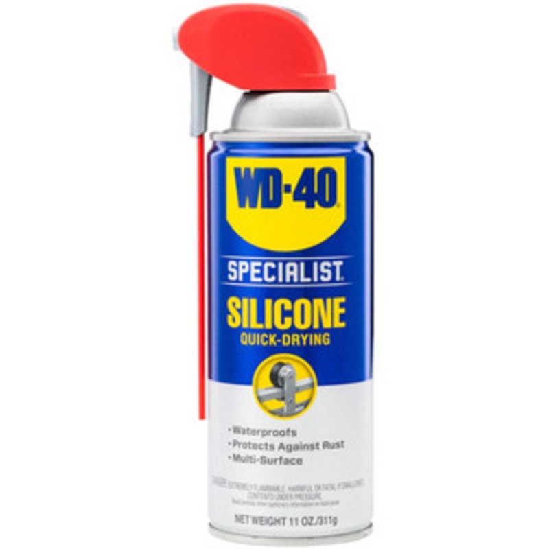 WD-40 WD-40 Specialist 11 oz Water Resistant Silicone Lubricant with SMART STRAW SPRAYS 2 WAYS High Temperature, Low Temperature, High Pressure, Multi-Surface, Quick-Drying, Protects against Rust 30001 – 70100110