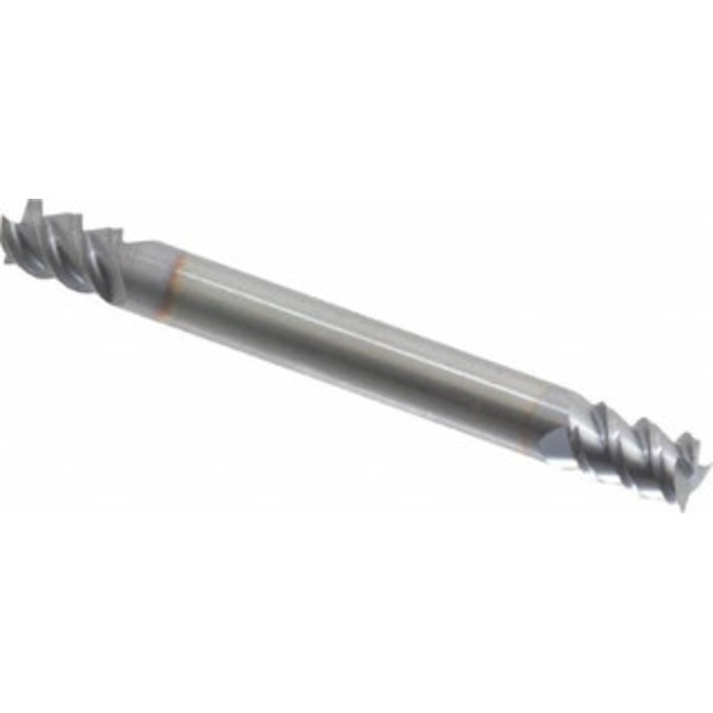 Accupro 1/4, 3/8 LOC, 1/4 Shank Diam, 2-1/2 OAL, 3 Flute, Solid Carbide Square End Mill Double End, TiCN Finish, Spiral Flute, 60 Helix, Centercutting, Right Hand Cut, Right Hand Flute 360DE2500C4 – 73514077