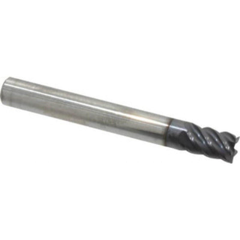 Accupro 1/4, 3/8 LOC, 1/4 Shank Diam, 2 OAL, 5 Flute, Solid Carbide Square End Mill Single End, AlTiN Finish, Spiral Flute, 45 Helix, Centercutting, Right Hand Cut, Right Hand Flute 545S2500C11 – 00052597