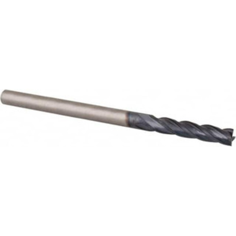 Accupro 1/8, 5/8 LOC, 1/8 Shank Diam, 2 OAL, 4 Flute, Solid Carbide Square End Mill Single End, TiAlN Finish, Spiral Flute, 30 Helix, Centercutting, Right Hand Cut, Right Hand Flute EM15300801 – 87636205