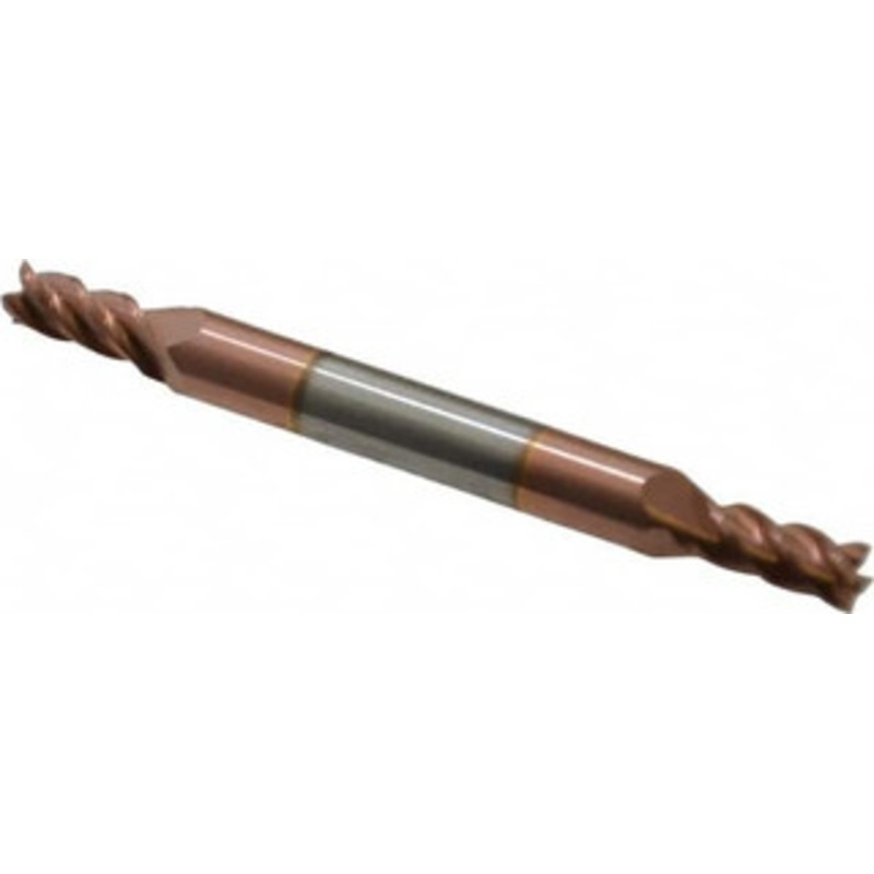 Accupro 4.5mm, 9.5mm LOC, 6mm Shank Diam, 63mm OAL, 4 Flute, Solid Carbide Square End Mill Double End, TiCN Finish, Spiral Flute, 40 Helix, Centercutting, Right Hand Cut, Right Hand Flute 12185195 – 62003074