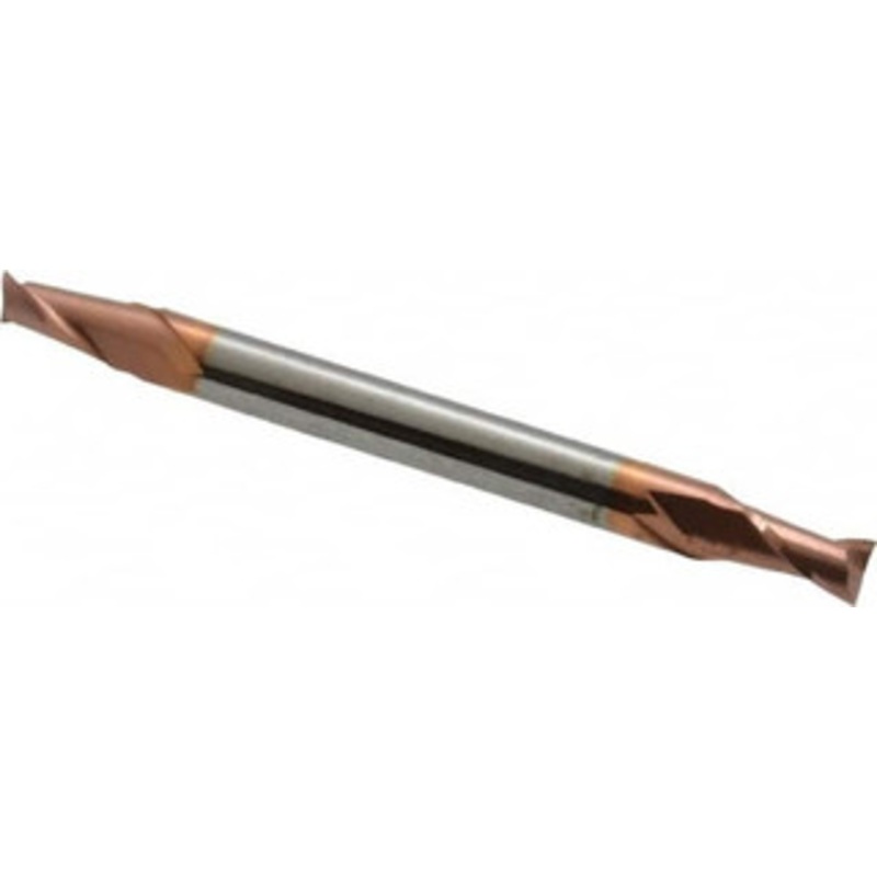 Accupro 7/64, 3/16 LOC, 1/8 Shank Diam, 1-1/2 OAL, 2 Flute, Solid Carbide Square End Mill Double End, TiCN Finish, Spiral Flute, 30 Helix, Centercutting, Right Hand Cut, Right Hand Flute 12185084 – 07763238