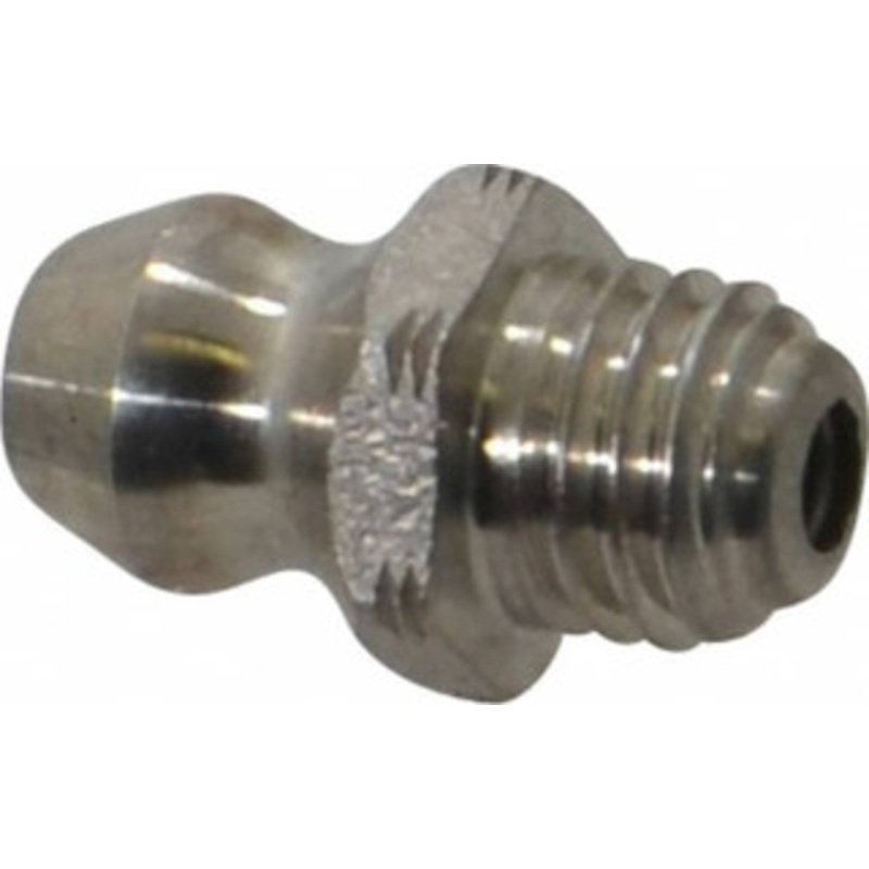 Alemite Straight Head Angle, 1/4-28 Taper Stainless Steel Standard Grease Fitting 5/16 Hex, 17/32 Overall Height, 3/16 Shank Length 1966-S – 03244860