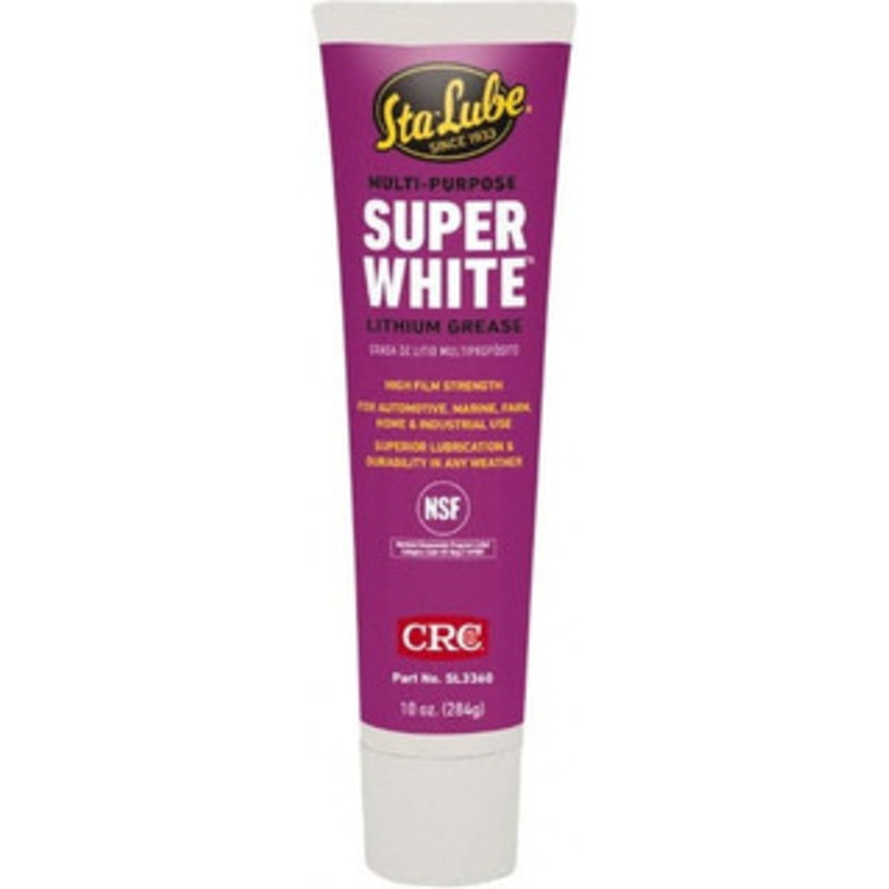 CRC 10 oz Tube Lithium-12 Gel Paste Grease White, Nonflammable, 300F Max Temp, NLGIG 2 1007915 – 02190833