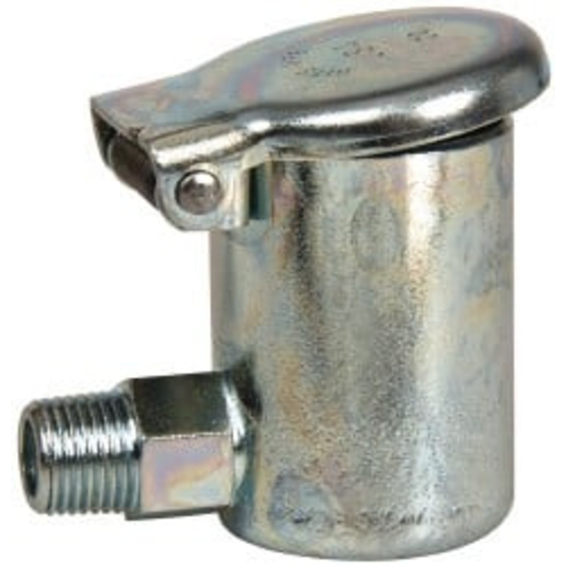 Gits Mfg 3/16 Ounce Capacity, 1/8-27 Thread, Steel, Zinc Plated, Elbow with Hex Body, Oil Cup 1-7/16 High, 3/8 Thread Length, Wick Feed 02003 – 03242781