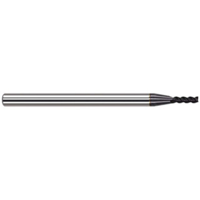 Harvey Tool 5/32, 0.47 LOC, 3/16 Shank Diam, 2 OAL, 4 Flute Solid Carbide Square End Mill Single End, AlTiN Nano Finish, 34 Helix, Centercutting, RH Flute, RH Cut 967110-C6 – 37409588