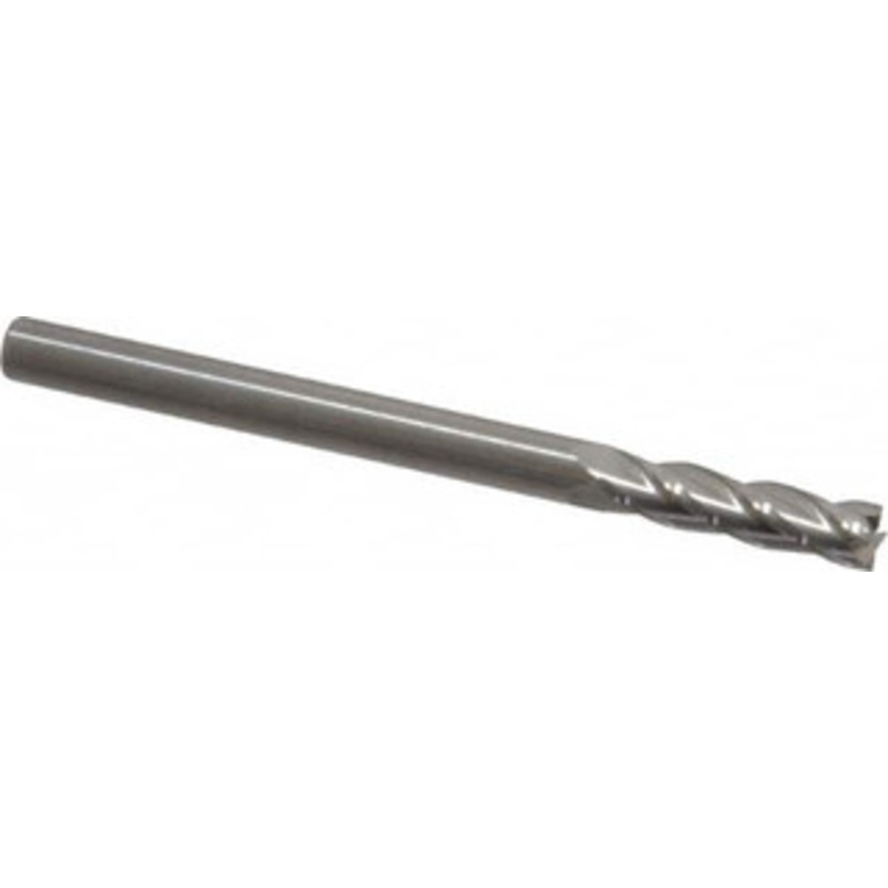 Hertel 3/16, 3/4 LOC, 3/16 Shank Diam, 2-1/2 OAL, 4 Flute, Solid Carbide Square End Mill Single End, Uncoated, Spiral Flute, 30 Helix, Centercutting, Right Hand Cut, Right Hand Flute 750124 – 88246335