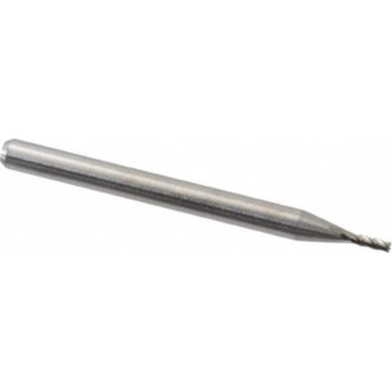 M.A. Ford 1.1mm, 3.3mm LOC, 3mm Shank Diam, 1-1/2 OAL, 4 Flute, Solid Carbide Square End Mill Single End, Uncoated, Spiral Flute, 30 Helix, Centercutting, Right Hand Cut, Right Hand Flute, Series 111 11104330 – 76569201