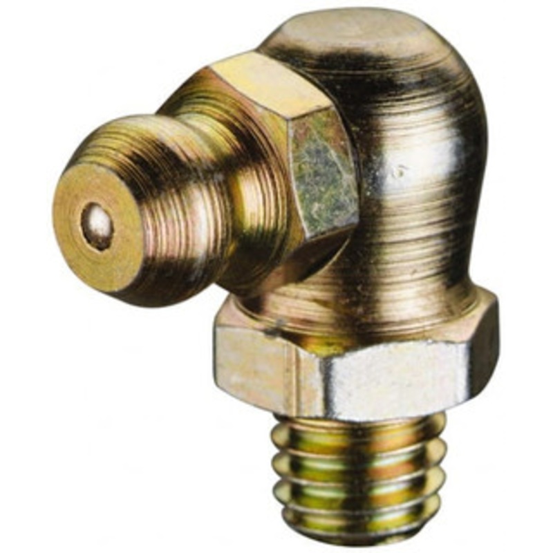 PROLUBE 90 Head Angle, 1/4-18 NPT Steel Standard Grease Fitting 9/16 Hex, 24mm Overall Height, 9.27mm Shank Length, Zinc Plated Finish GFT/1-4/18/90/S – 45432754